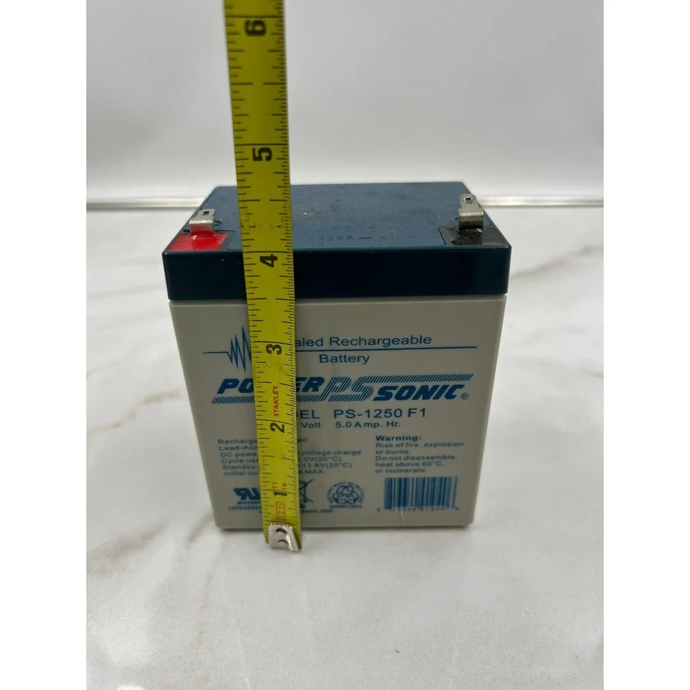 Power Sonic PS1250F1 Sealed Rechargeable Battery 12 Volt 5 Amp Hour